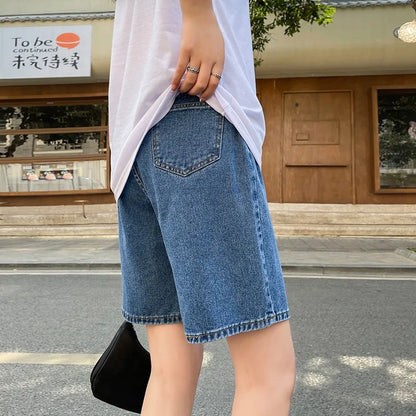 Women's Denim Shorts Summer Vintage Streetwear High Waist