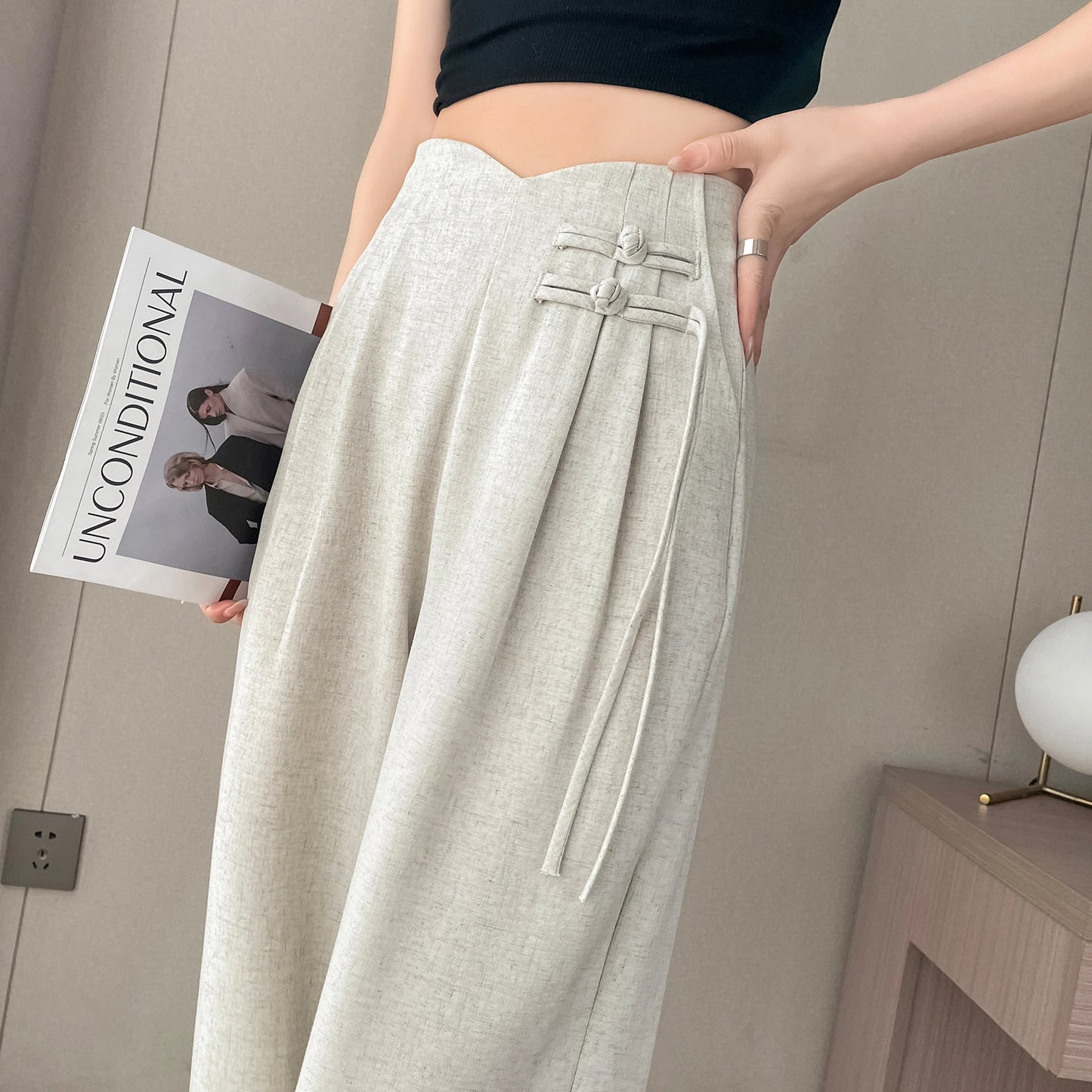 Wide Leg Pants Women's Summer Retro Chinese Style Casual