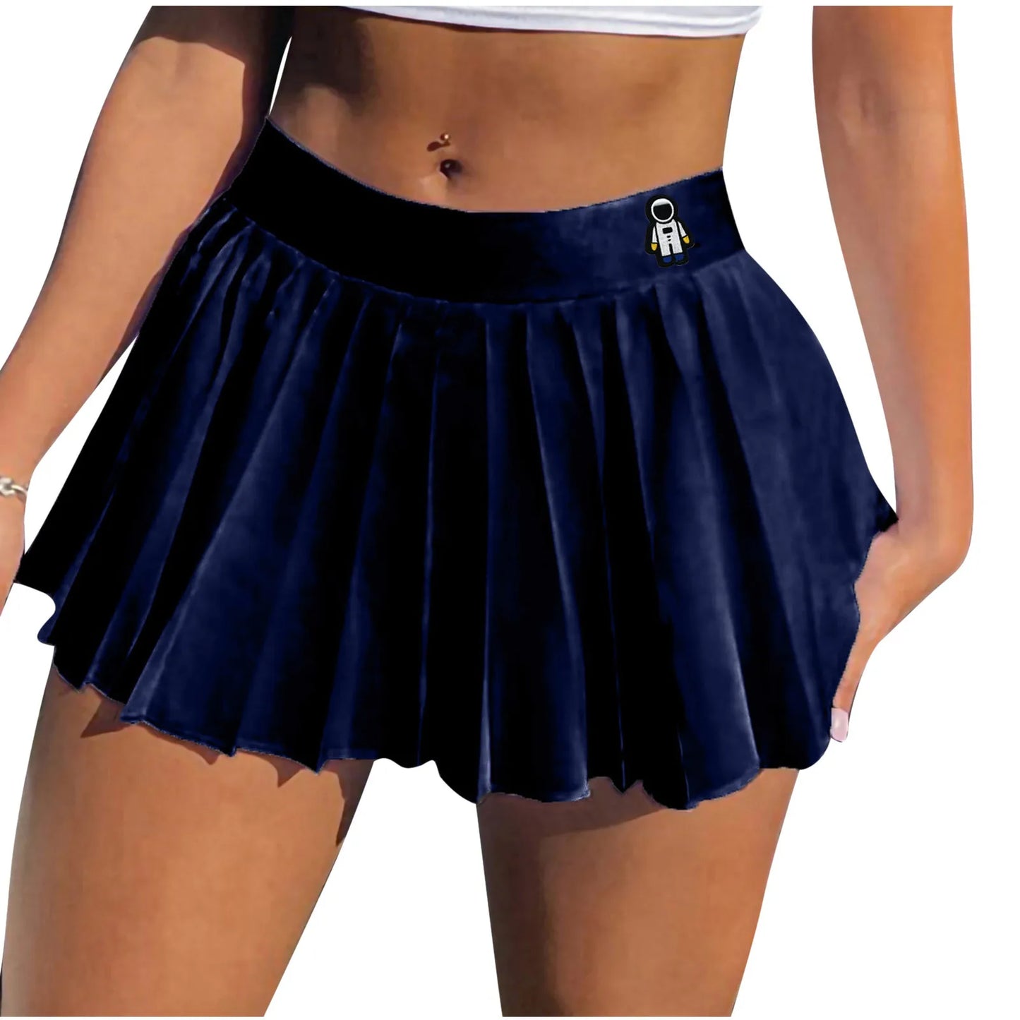 White Pleated Skirts Short Elastic Waist Mini Skirts Sexy