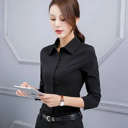 Elegant Female Shirts Office Lady Bodysuit White Women Blouses Long Sleeve Bodysuits Spring Summer Fashion Women Tops Jumpsuit