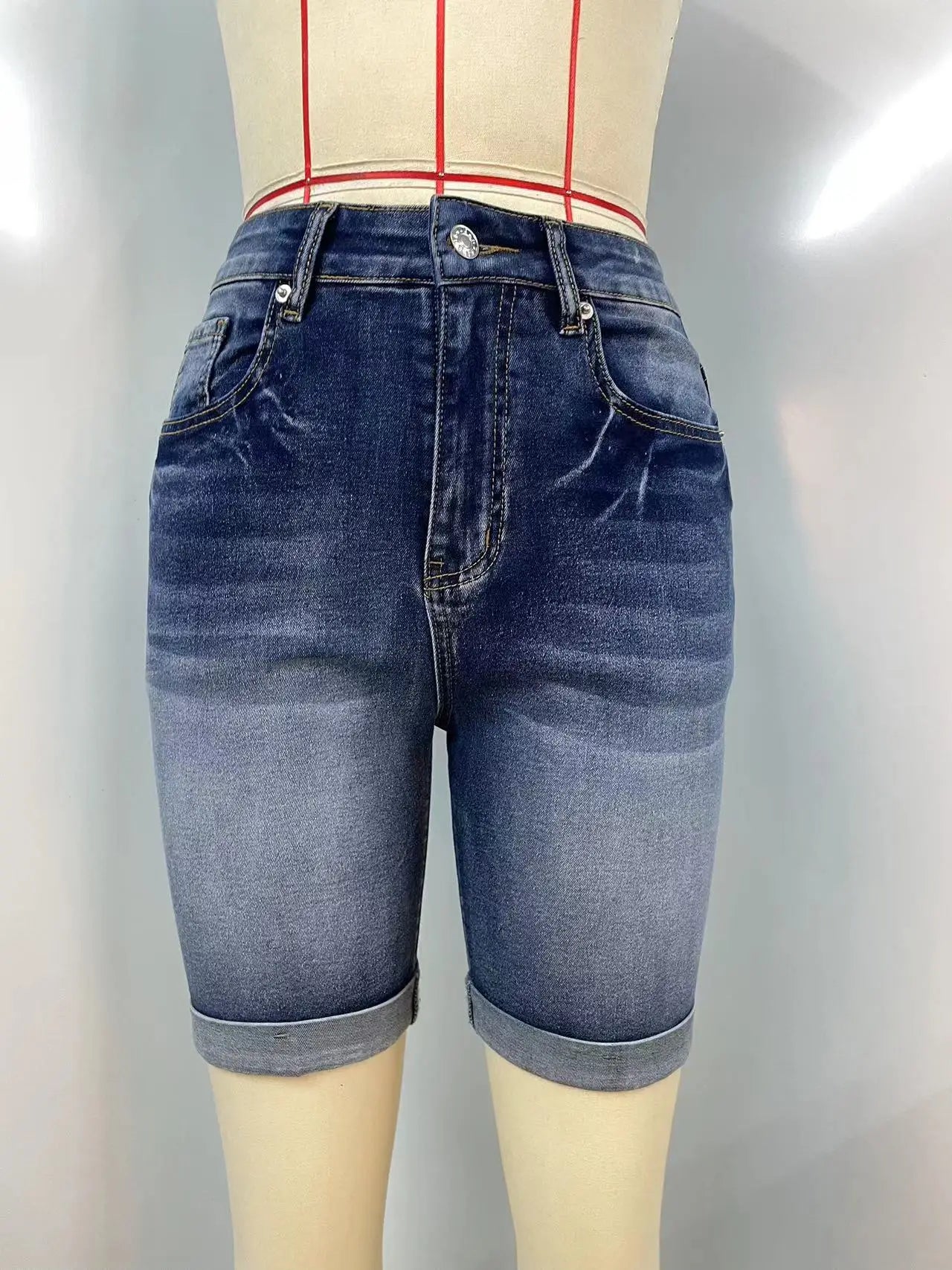 Summer New High Waist Ripped Denim Shorts Fashion Stretch