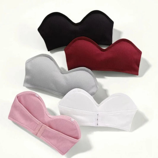 Seamless Strapless Bandeau Bra With Removable Pads