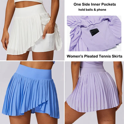 Vitalinovo Women's High Waisted Pleated Tennis Skirts Pockets