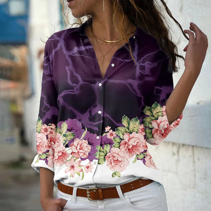 Elegant Loose Shirts for Women Fashion Casual  Women Shirts New Printed Tops Women