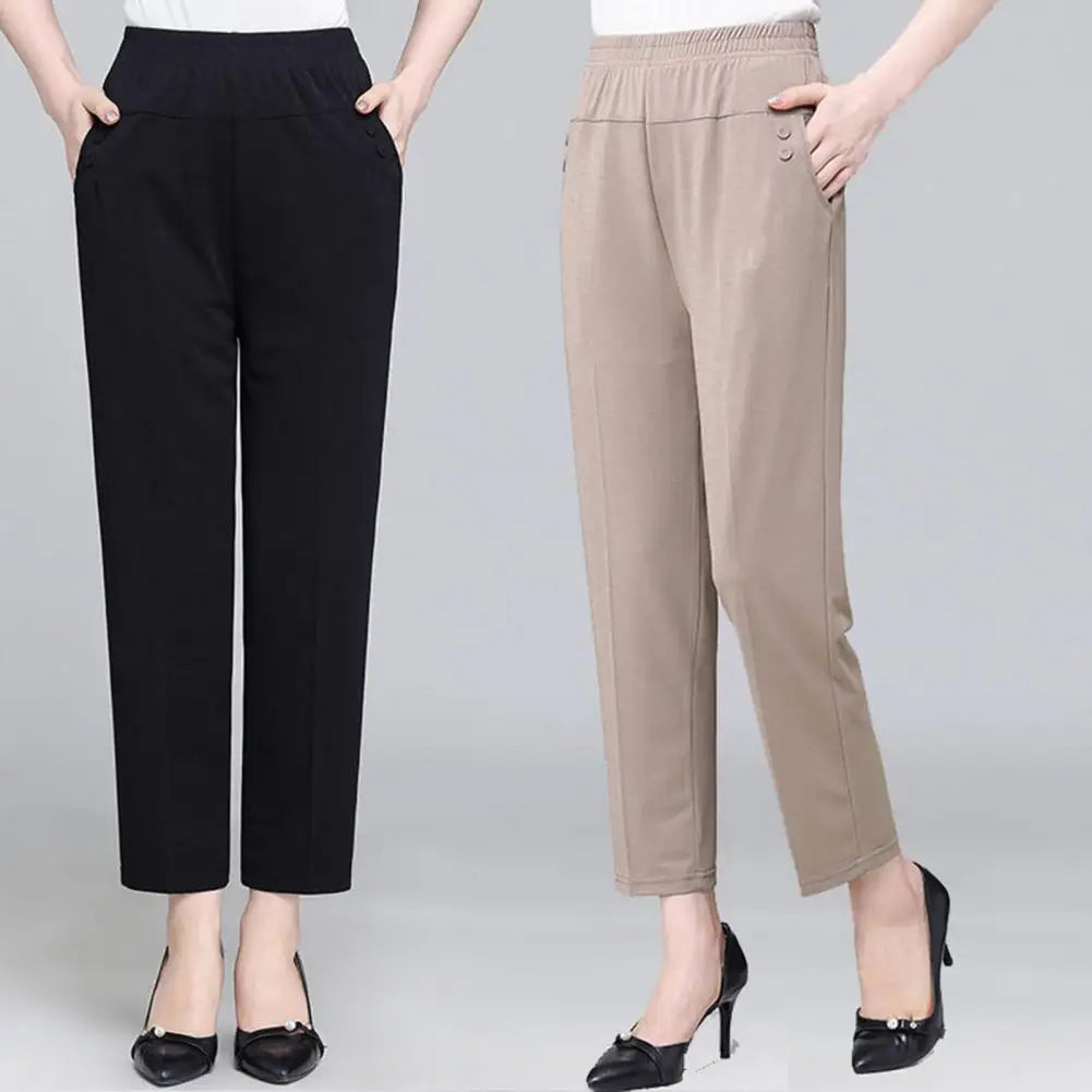 Women's Pants New Summer Thin High Waist Straight Casual