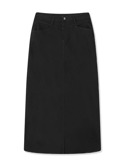 Women's Y2K Vintage Denim Maxi Skirt High Waist Loose Streetwear