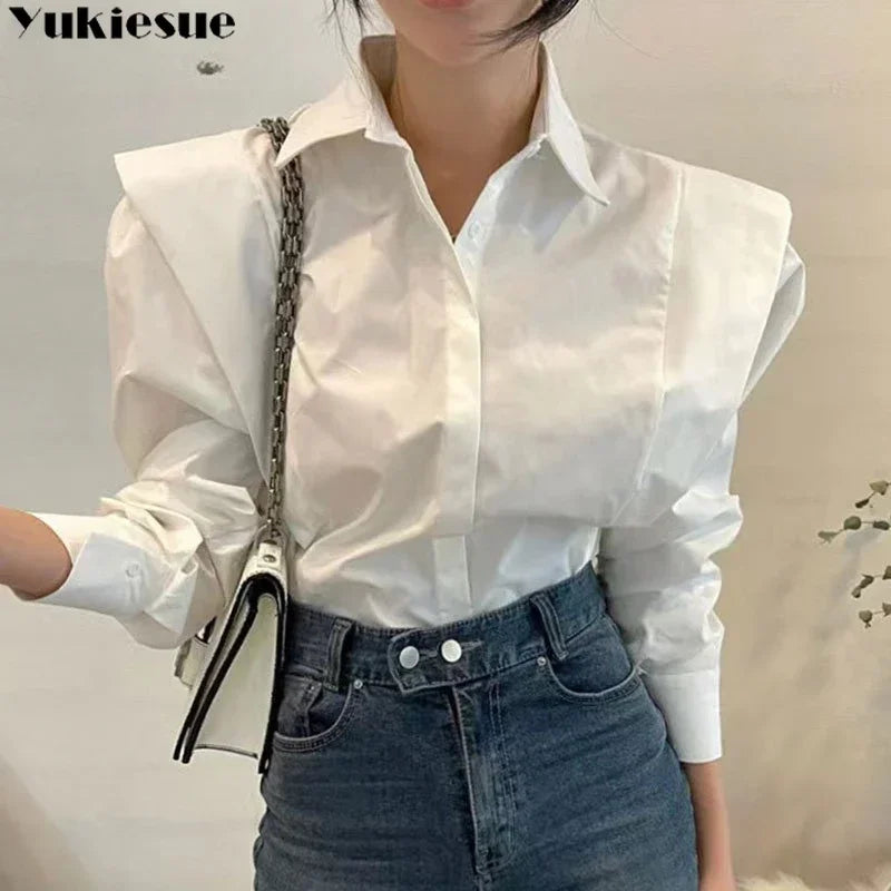 Women's Shirt Autumn 2023 New Chic Long-Sleeve Loose Blouses Street Elegant Tops Shirt OL office women blouses and tops shirts