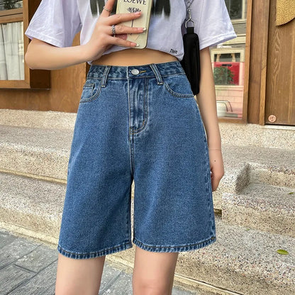 Women's Denim Shorts Summer Vintage Streetwear High Waist