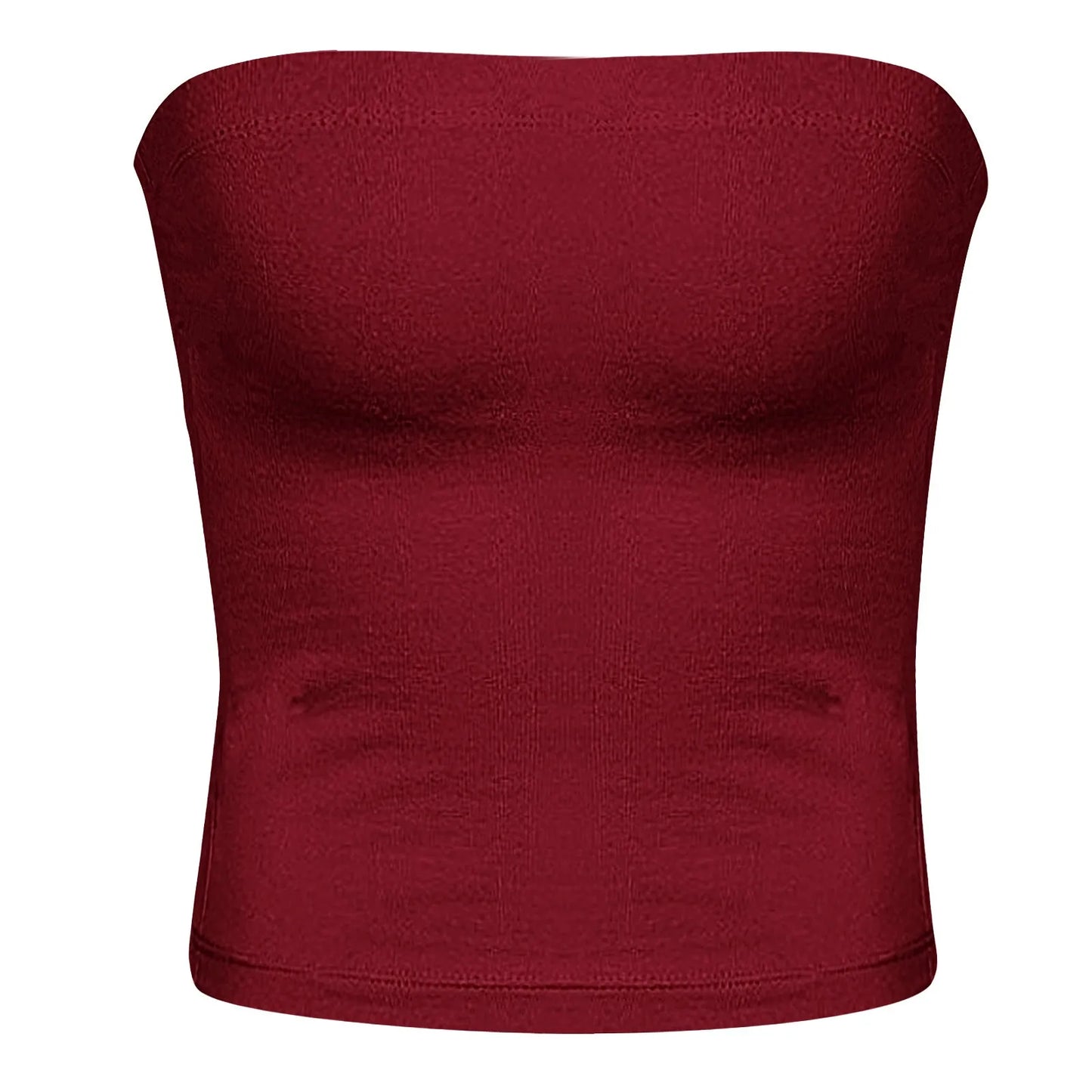 Plus Size Tube Tops Women Sexy Strapless Off Shoulder Crop Top Solid Color Stretchy Bandeau Seamless Breast Wrap No-Padded Bra