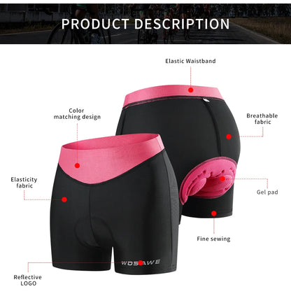 Wosawe Women's Cycling Shorts Summer Padded Cycling Under Shorts