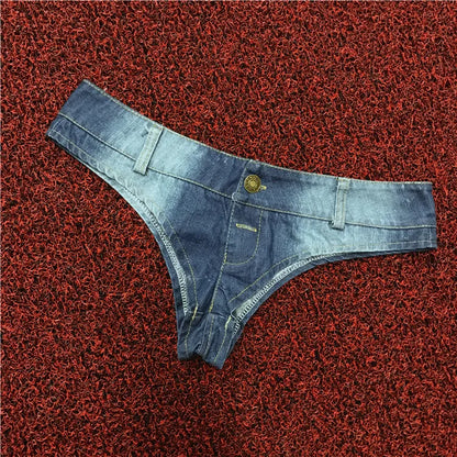 Vintage Women's Skinny Mini Jeans Booty Shorts Denim