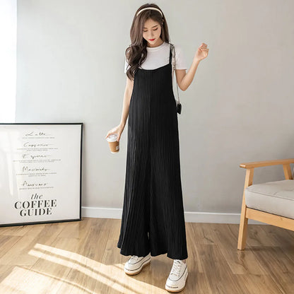 Summer Overall Maternity Clothes - Loose Cropped Chiffon Pants