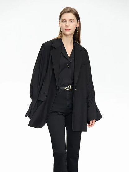 Women’s Black Blazer - Autumn Loose Office Coat