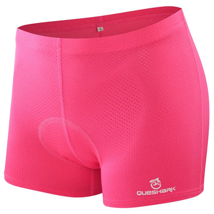 Queshark Women's Pink Cycling Underwear Gel Padded Shockproof Tights