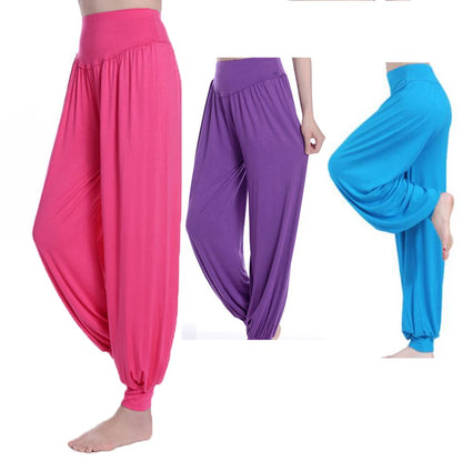 New Women casual harem pants high waist dance pants dance club wide leg loose long bloomers trousers  size