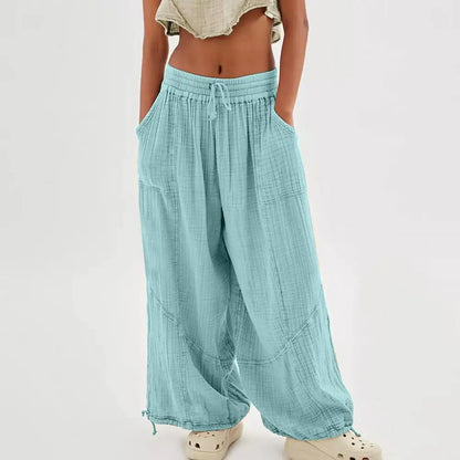 Women's Harem Pants Summer Casual Vintage Cotton Linen Pants