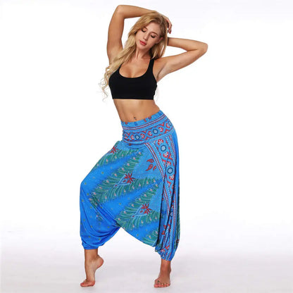 Women's Ethnic Style Loose Printed Bloomers High Waist Yoga Pants