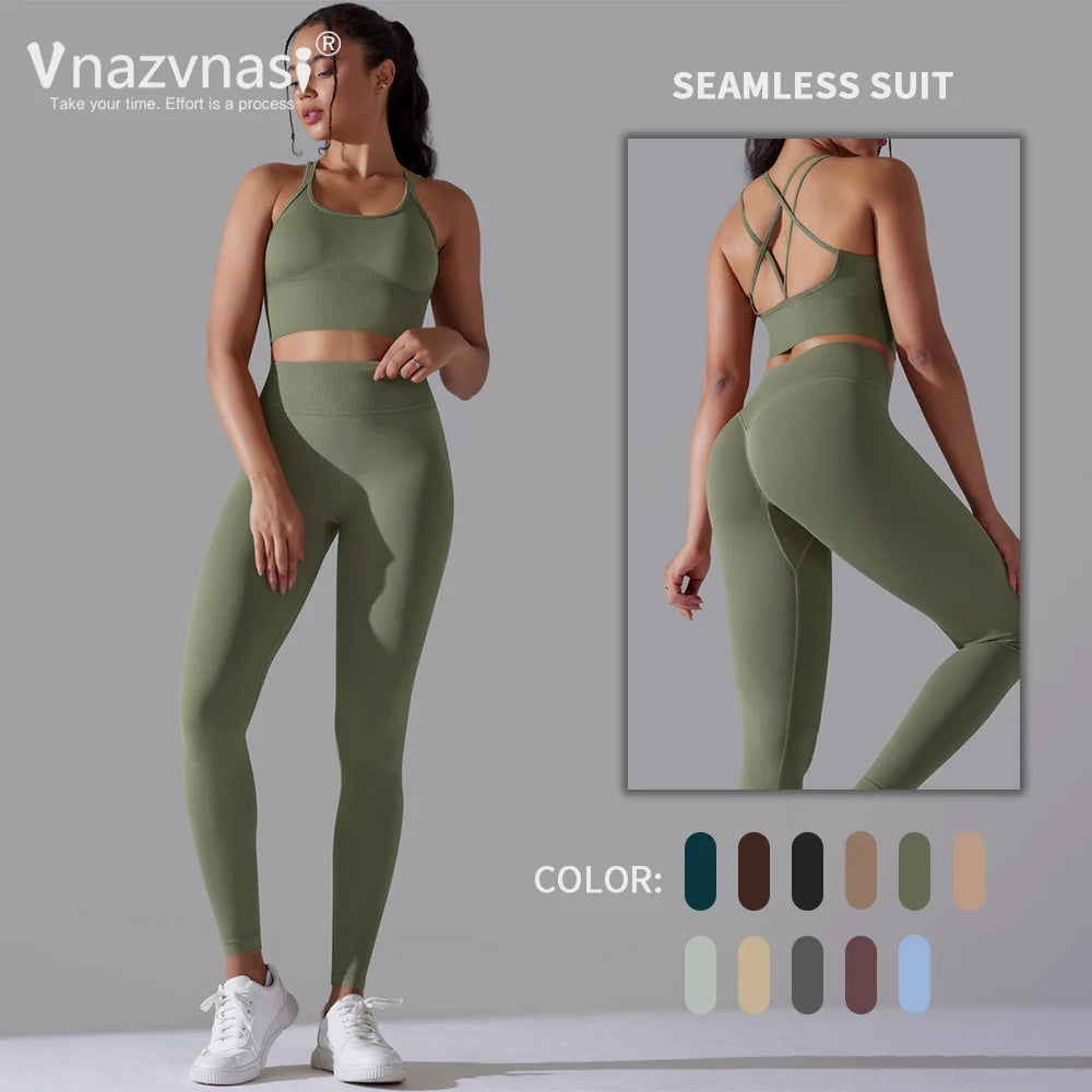 Vnazvnasi Seamless Women's Sports Set Yoga Suit Fitness