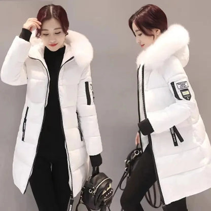 Women's Jacket - Fur Neckline Long Coat