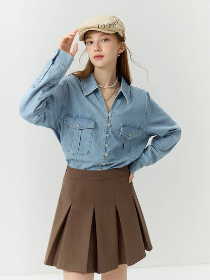 High Waist Women's Mini Pleated Design Skirts Autumn