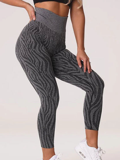 Zebra Printed Leggings Sport Joggings Tight Gym Women's Seamless