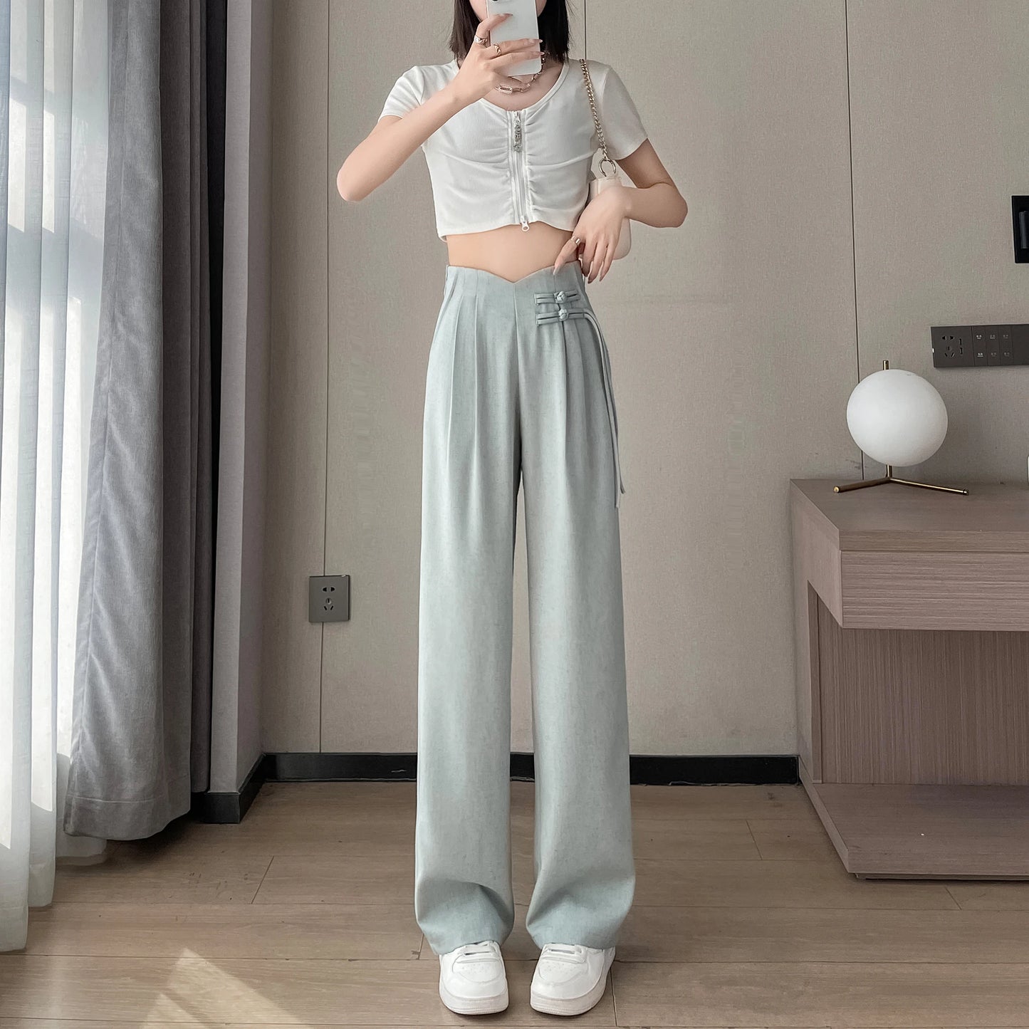 Wide Leg Pants Women's Summer Retro Chinese Style Casual