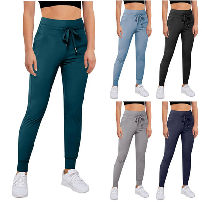 Soft Comfort Sport Pants Women's High Waisted Drawstring Trousers