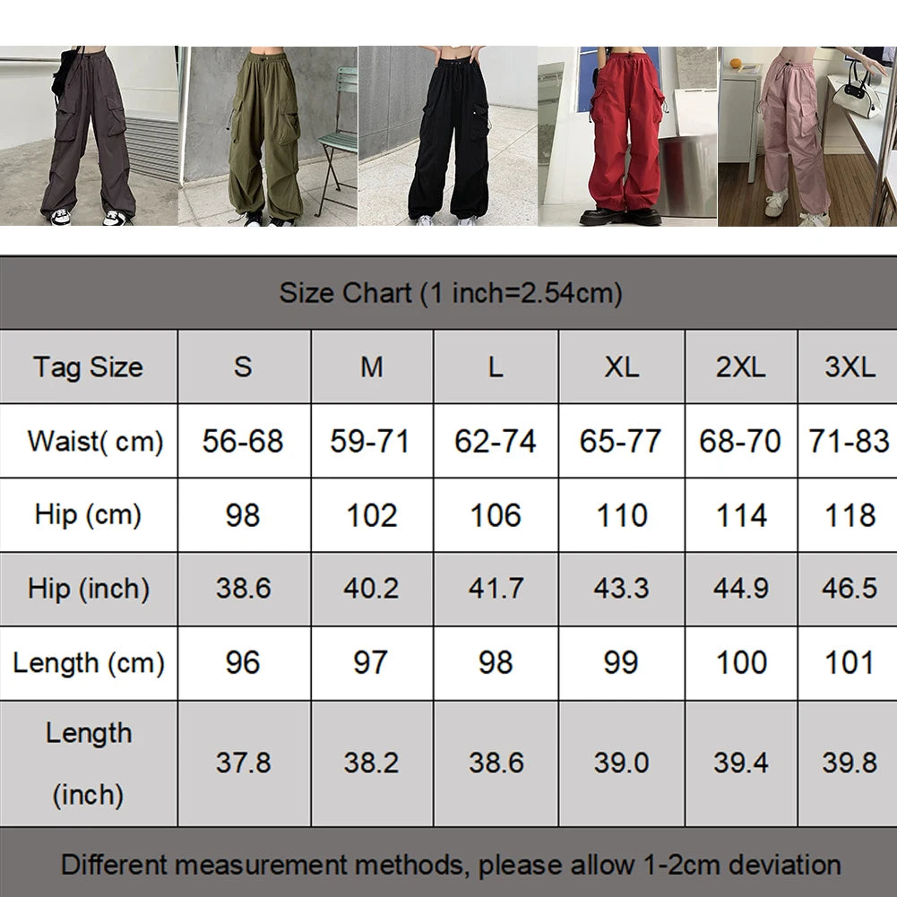 Women's Y2K Cargo Pants Vintage Loose Trousers High Waist Streetwear