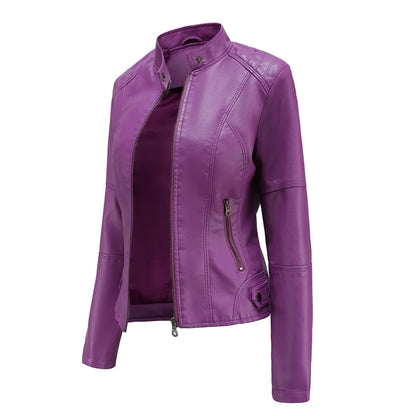 Spring Motorcycle Leather Jacket - Women’s High-Quality Zipper Fashion Coat