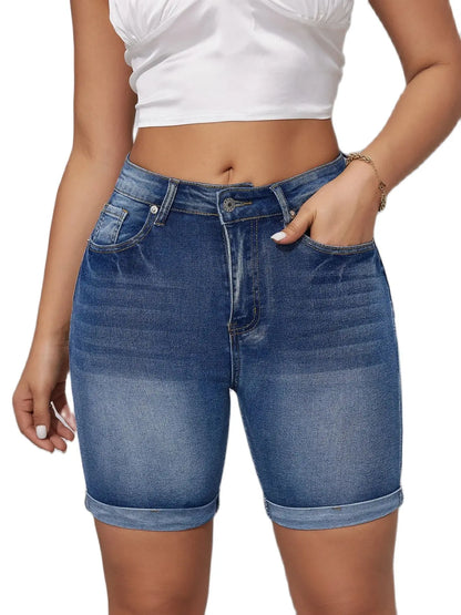 Summer New High Waist Ripped Denim Shorts Fashion Stretch