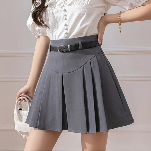 Fashion High Waist Pleated Mini Skirt Spring Summer