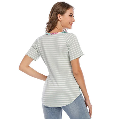 Short Sleeve Nursing Tunic - Comfortable Pregnancy T-Shirt