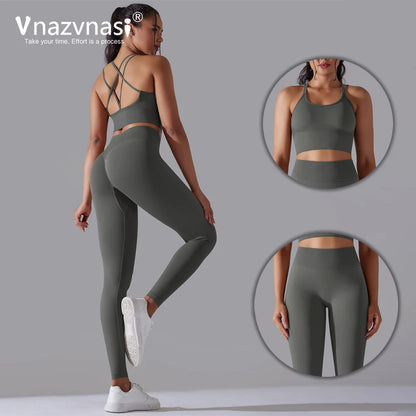 Vnazvnasi Seamless Women's Sports Set Yoga Suit Fitness