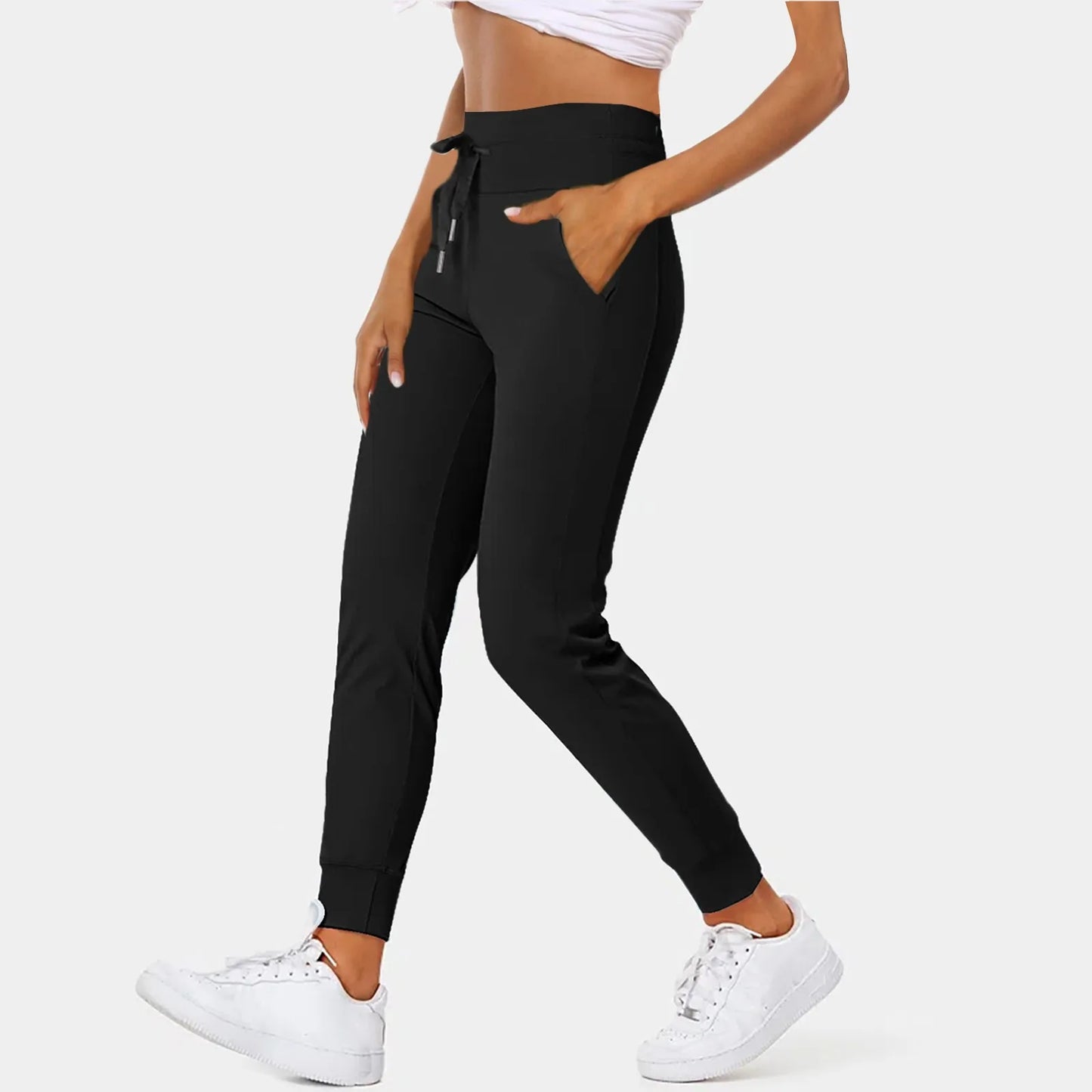 Soft Comfort Sport Pants Women's High Waisted Drawstring Trousers