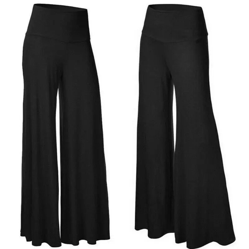 Women's High Waist Wide Leg Maxi Pants Office Lady Lounge Pants