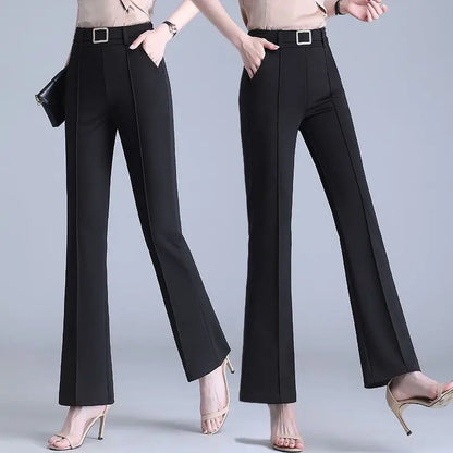 Autumn Winter High Waist Patchwork Slim Casual Pull Pants