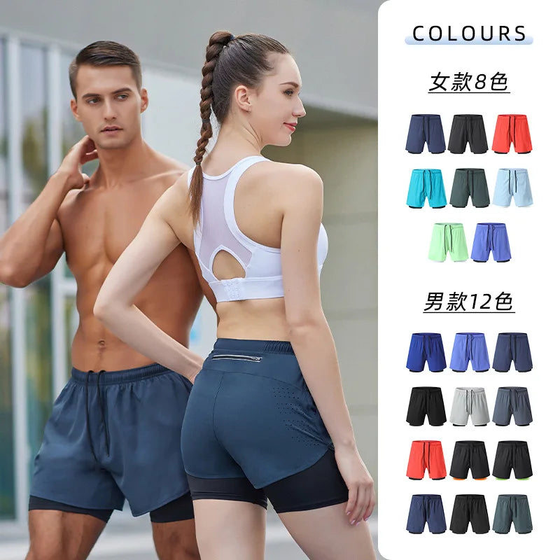 Running Shorts High Waist Athletic Workout Pockets Gym Tennis