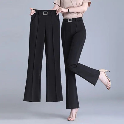 Autumn Winter High Waist Patchwork Slim Casual Pull Pants