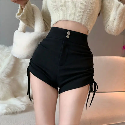 Booty Tight Short Pants Women's High Waist Skinny Mini