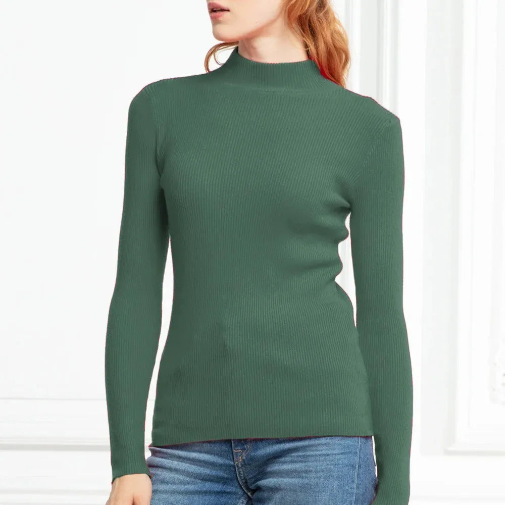 2024 New-coming Autumn Winter Top Pull Femme Turtleneck Pullovers Women's Sweaters Long Sleeve Slim Korean Chic Jumpers