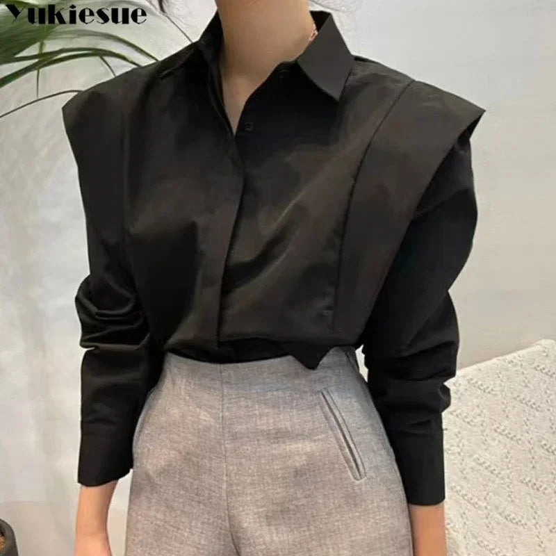 Women's Shirt Autumn 2023 New Chic Long-Sleeve Loose Blouses Street Elegant Tops Shirt OL office women blouses and tops shirts