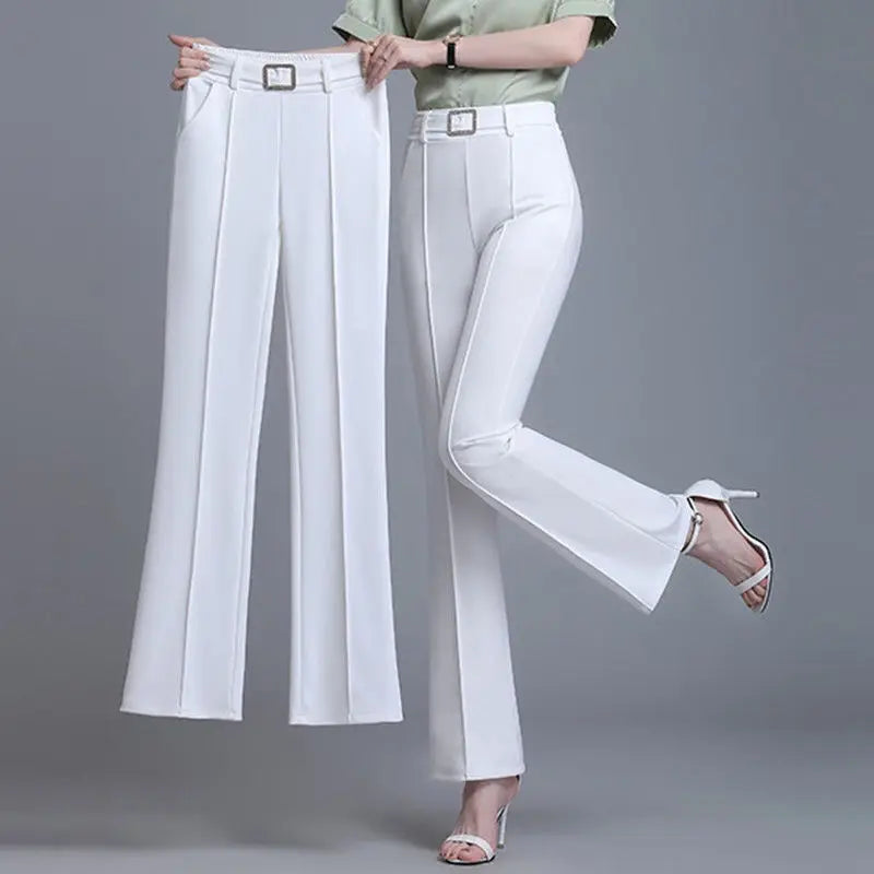 Autumn Winter High Waist Patchwork Slim Casual Pull Pants