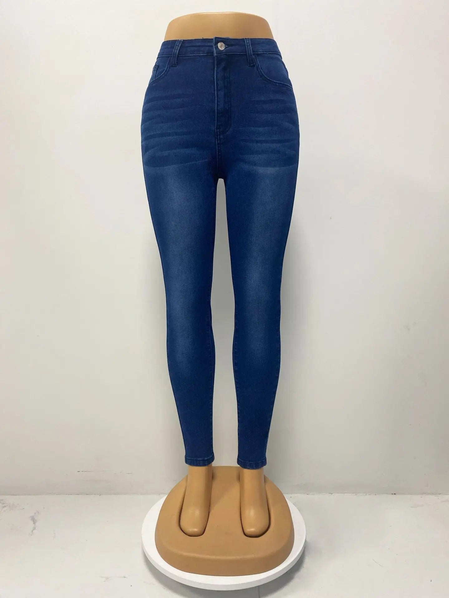 New Stretchy High-Waisted Jeans Streetwear Fashion Slim-Fitting