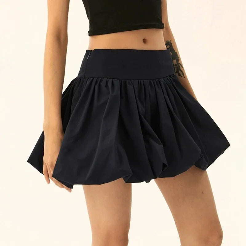 Y2K Fairycore Pleated Short Skirt Women's Kawaii Bubble Mini Skirt