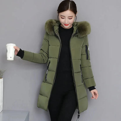 Women's Jacket - Fur Neckline Long Coat