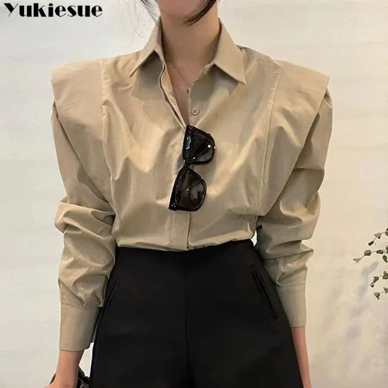 Women's Shirt Autumn 2023 New Chic Long-Sleeve Loose Blouses Street Elegant Tops Shirt OL office women blouses and tops shirts