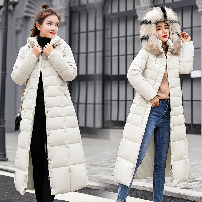 Quilted Winter Parka - Korean Style Fashion Hooded Coat