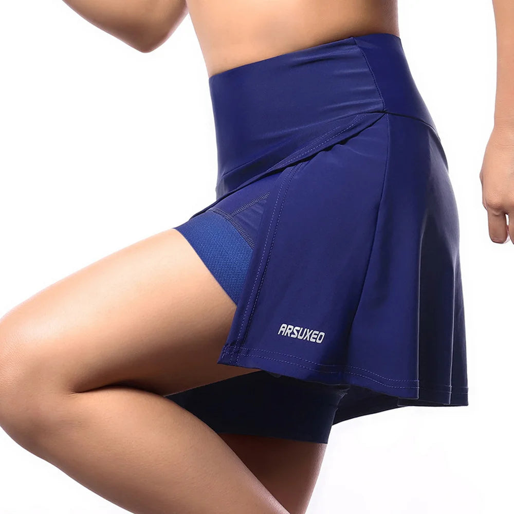 Women's Cycling Skirt 2-In-1 Silicone Sponge Pad Bike Shorts