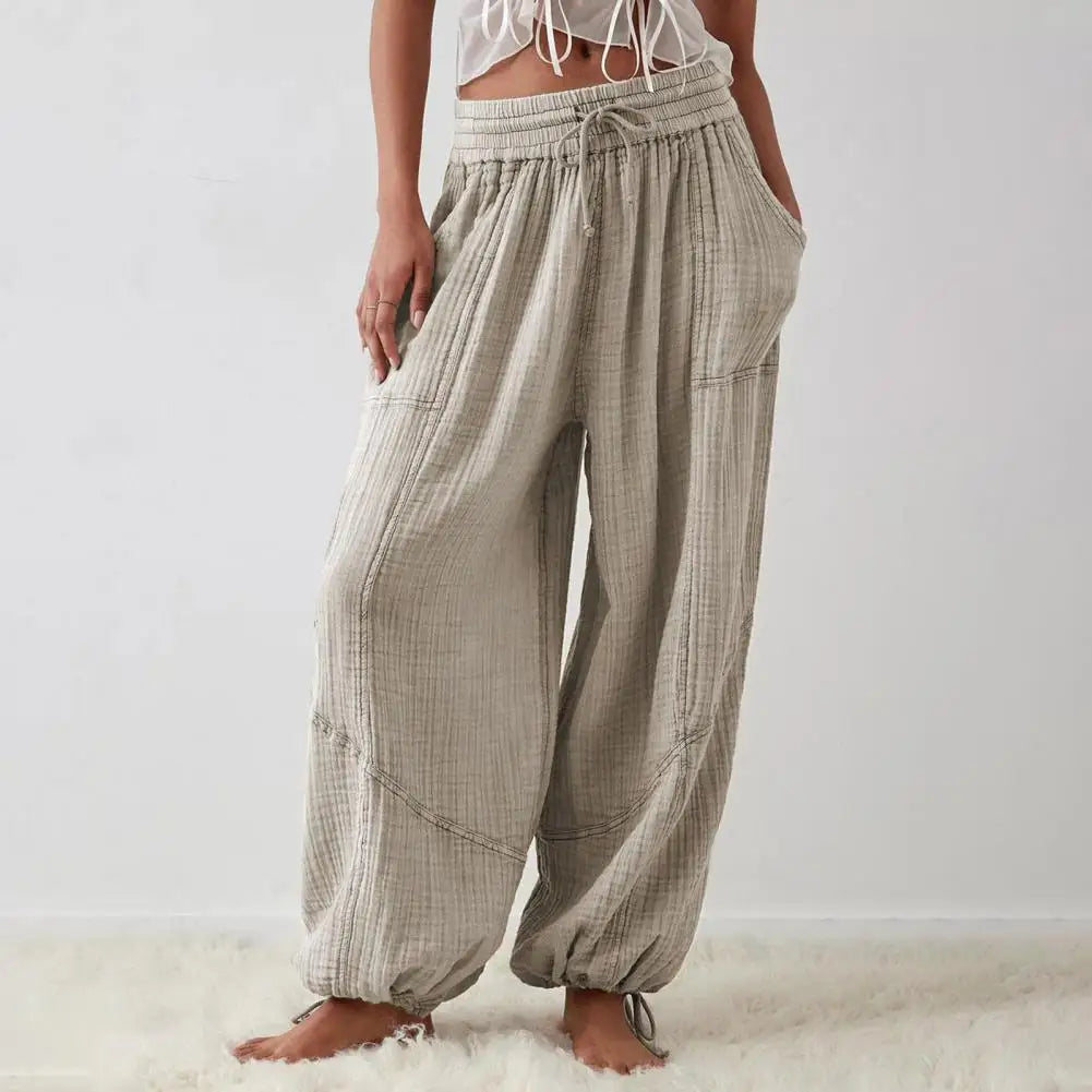 Women's Harem Pants Summer Casual Vintage Cotton Linen Pants