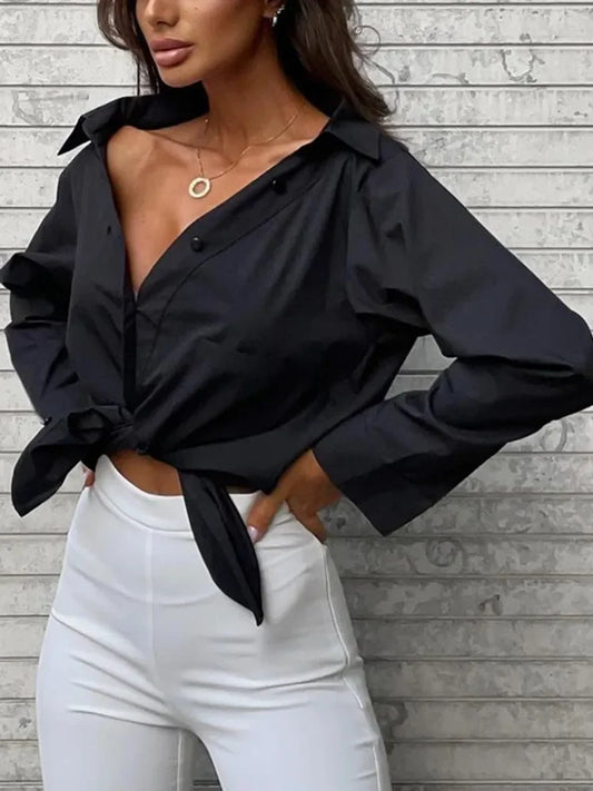 Women's Oversized Shirt Long Sleeve Basic Top 100% Cotton Elegant Shirts and Blouses Solid White Loose Fashion Woman Blouse 2024